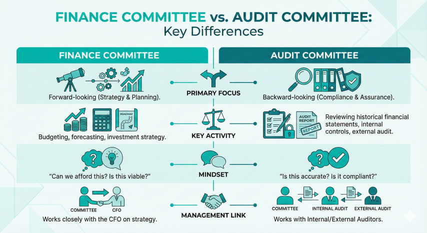 Infographic: The Key Differences between the Finance Committee and Audit Committee